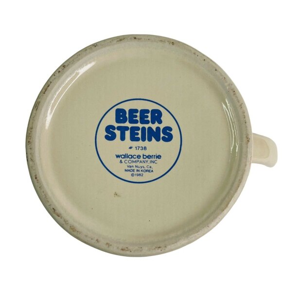 Vintage Wallace Berrie Co Football Beer Stein Mug Make Mine Beer 5" 1982 #1738 - Picture 5 of 6